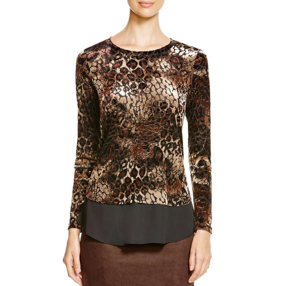 Karen Kane Velvet Ruffled Top